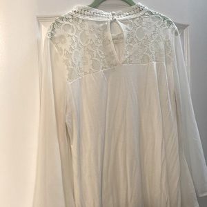 New York & Company Lace Medium White 3/4 sleeve